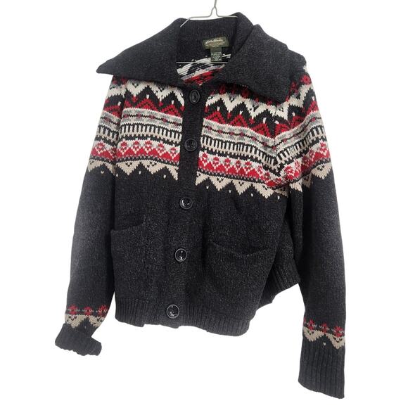 Eddie Bauer Fair Isle Button Down Wool Blend Sweater Womens Size Extra Large XL - Picture 1 of 3
